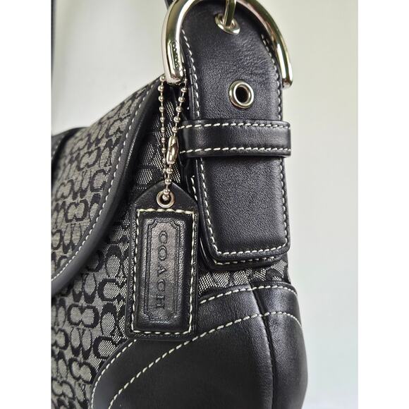 Vintage Coach Soho 6818 Leather and Signature Canvas Print Bag/Purse - Picture 9 of 16